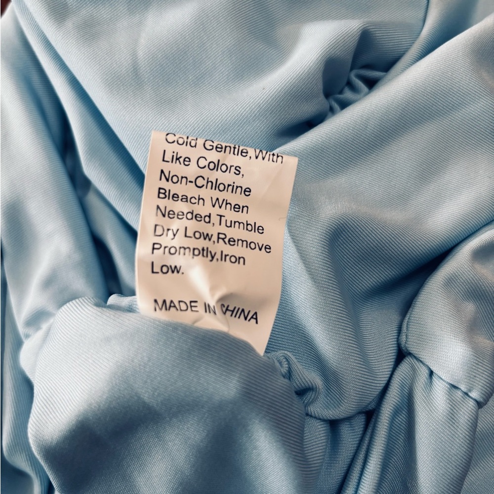 Light Blue Ruched Cutout Dress - Picture 5 of 5